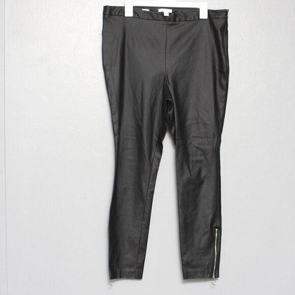 Nine West Pants - Nine West vegan leather ankle zip pull on legging pants